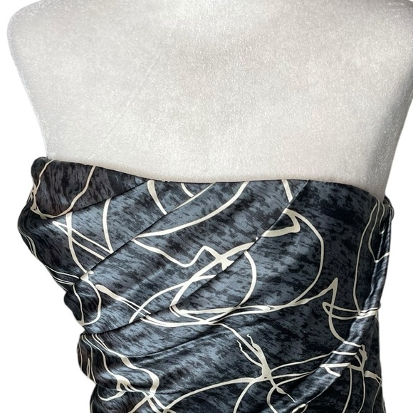 Vera Wang Lavender Label Women’s Gray Silk Strapless Dress Size 8 - Picture 8 of 13